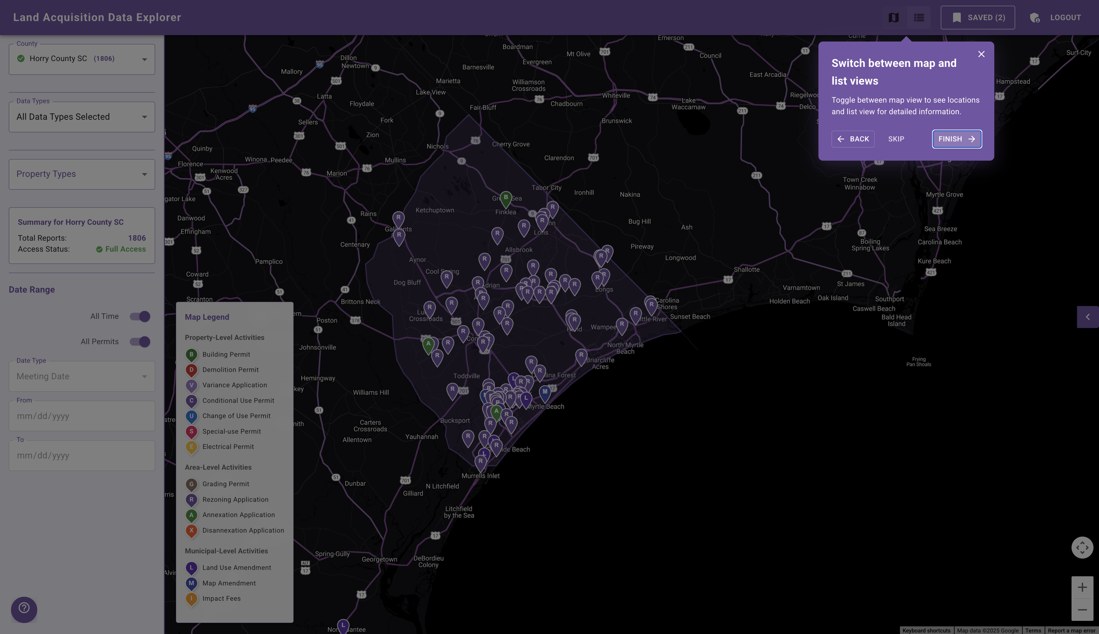 Step 8: Switch Between Map and List Views